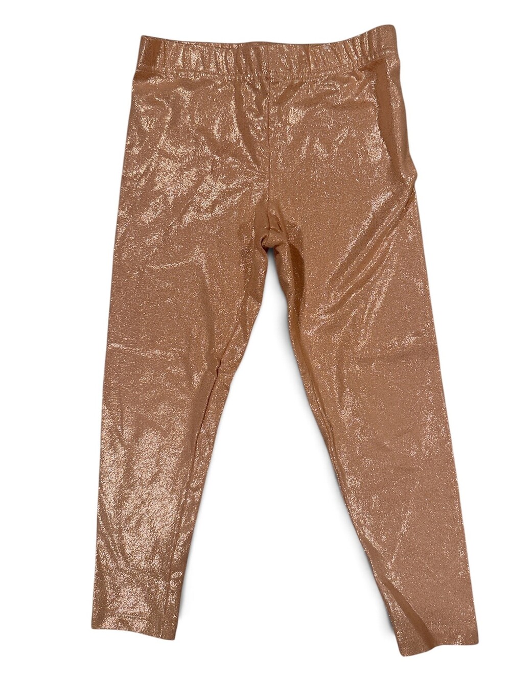 365 Kids Bronze Cotton Blend Leggings Size 5 Girls Metallic Shiny